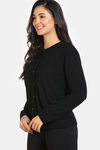Zivame Retro Peek Jumpers Flat Knit Loungewear Top - Black Beauty — thumbnail 3
